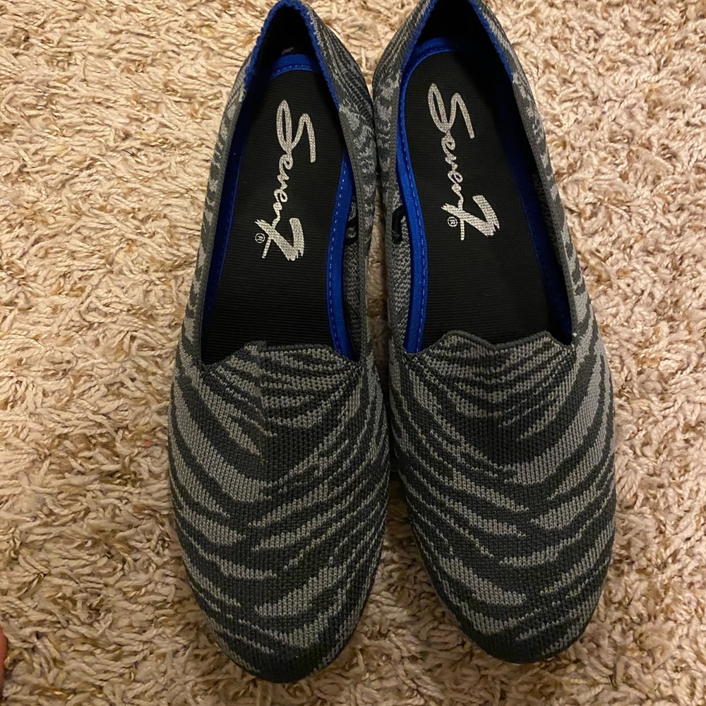 Zebra print loafers - similar to Rothys